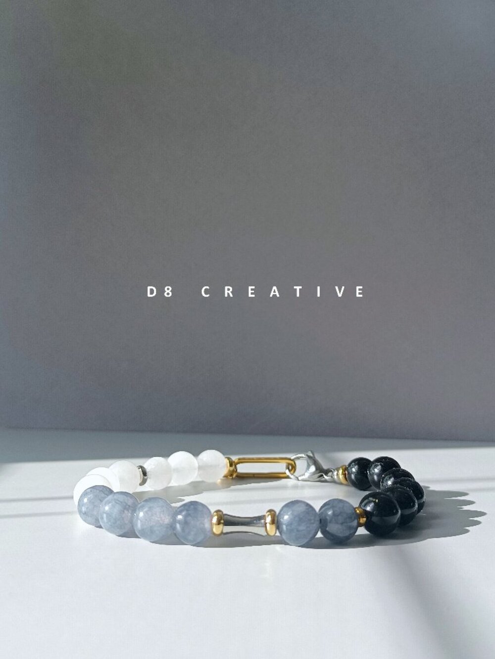 New men's 3 colors agate with stainless steel bracelet